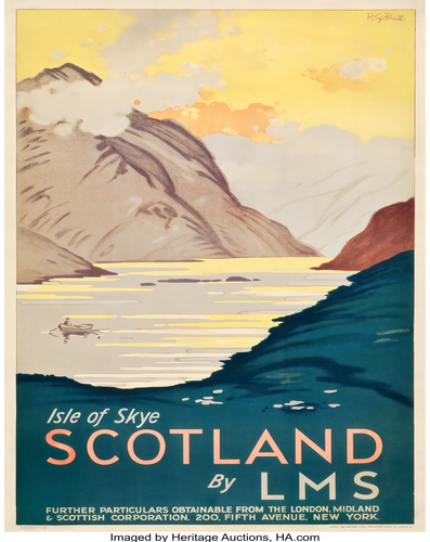 Isle of Skye Scotland Poster LMS Railway Wall Art - 12X16/16X20/18X24/24X36 - Foto 1 di 11