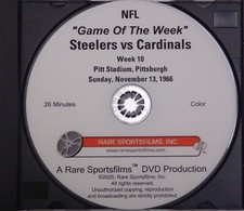 1966 NFL "Game-of-the-Week", Pittsburgh Steelers vs St. Louis Cardinals on DVD!