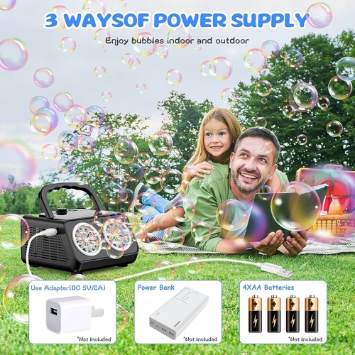 Automatic Bubble Machine with Dual Fans – 20,000+ Bubbles/Min – USB/Battery Oper - Picture 3 of 9