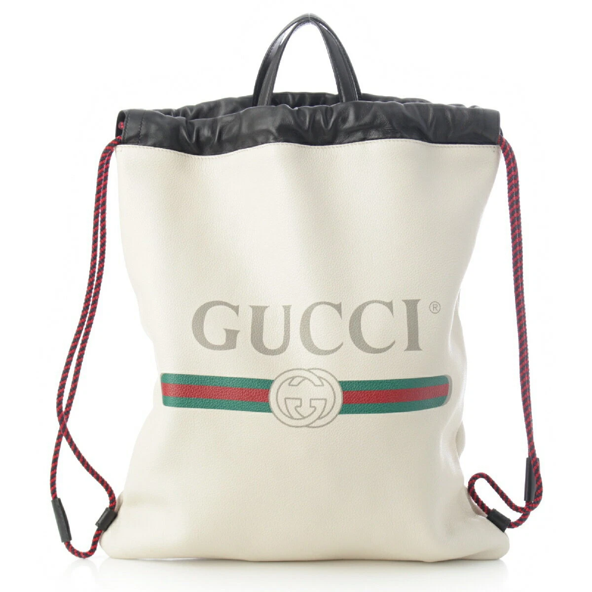Gucci sac à dos cuir cordon logo 2WAY cordon sac à dos sac fourre tout blanc