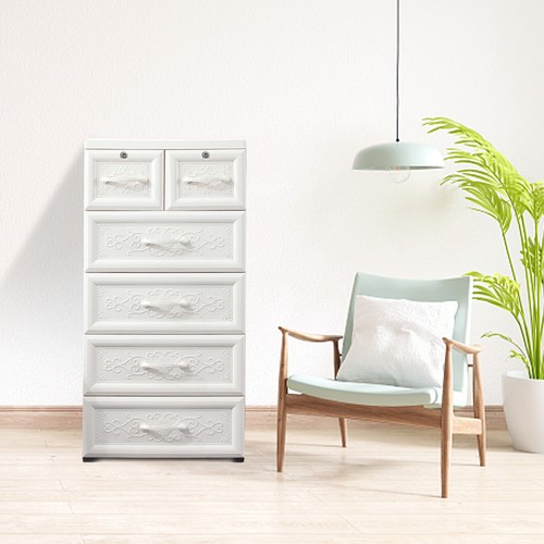 5 Layers Storage Cabinet W/6 Drawers Bedroom Clothes Storage Cabinet Home Office - Picture 10 of 12