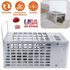 Humane Live Mouse Trap Heavy Duty Metal Rat Rodent Cage Catch Capture No Killer