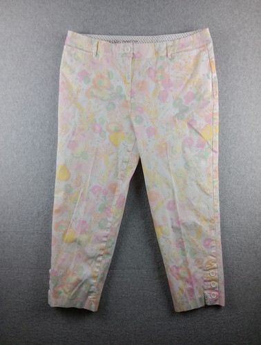 Talbots The Perfect Crop High Rise Trousers Pants Womens Size 12P Stretch Pastel