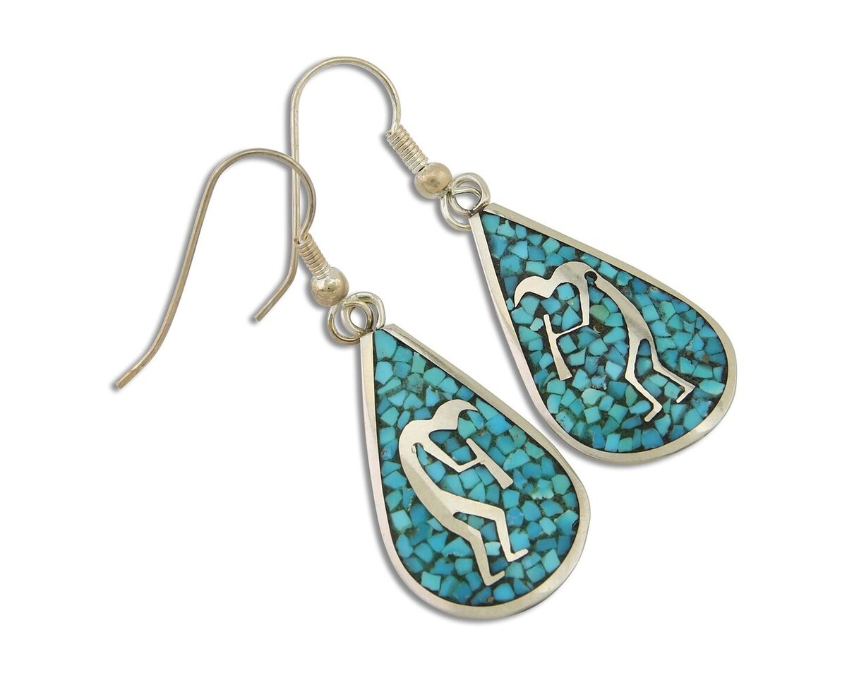 Important Native American Navajo Sterling Silver Kokopelli Earrings Important Native American Navajo Sterling Silver Kokopelli Earrings