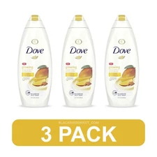🔥✅ 2pk Dove GLOWING Moisture Body Wash Mango Butter Almond Butter 22oz