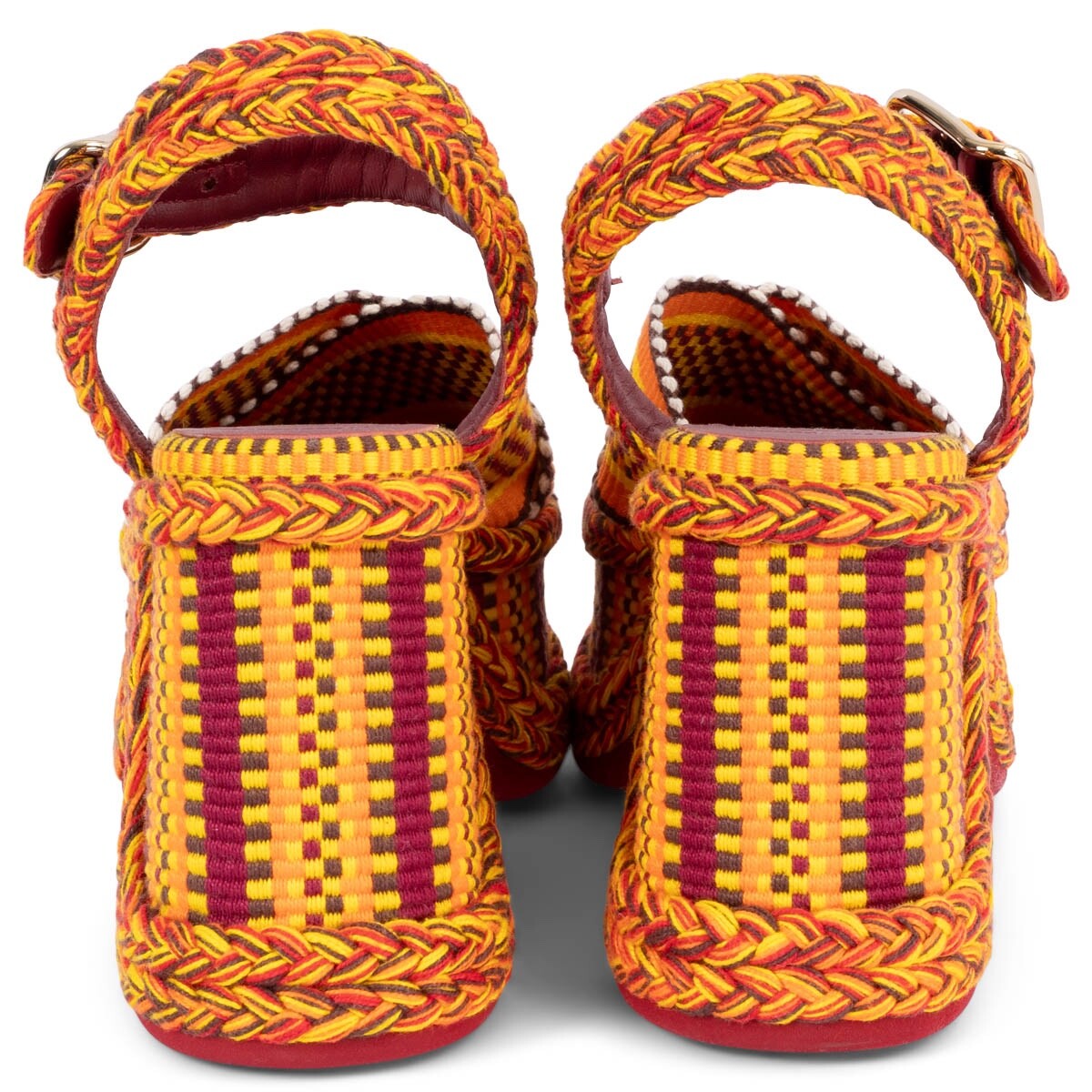 68481 auth CHLOE yellow orange red cotton MERIL 110 Platform