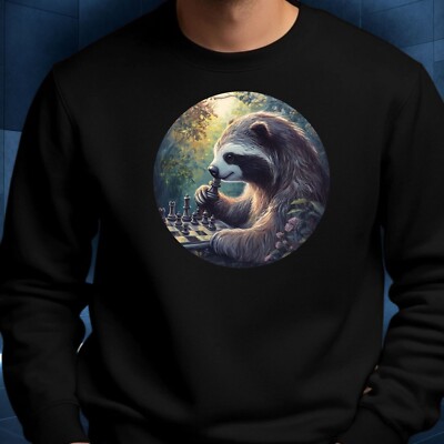 Faultier spielt Schach Sweatshirt Kuschelig und Perfekt für jeden Anlass Sbis4XL