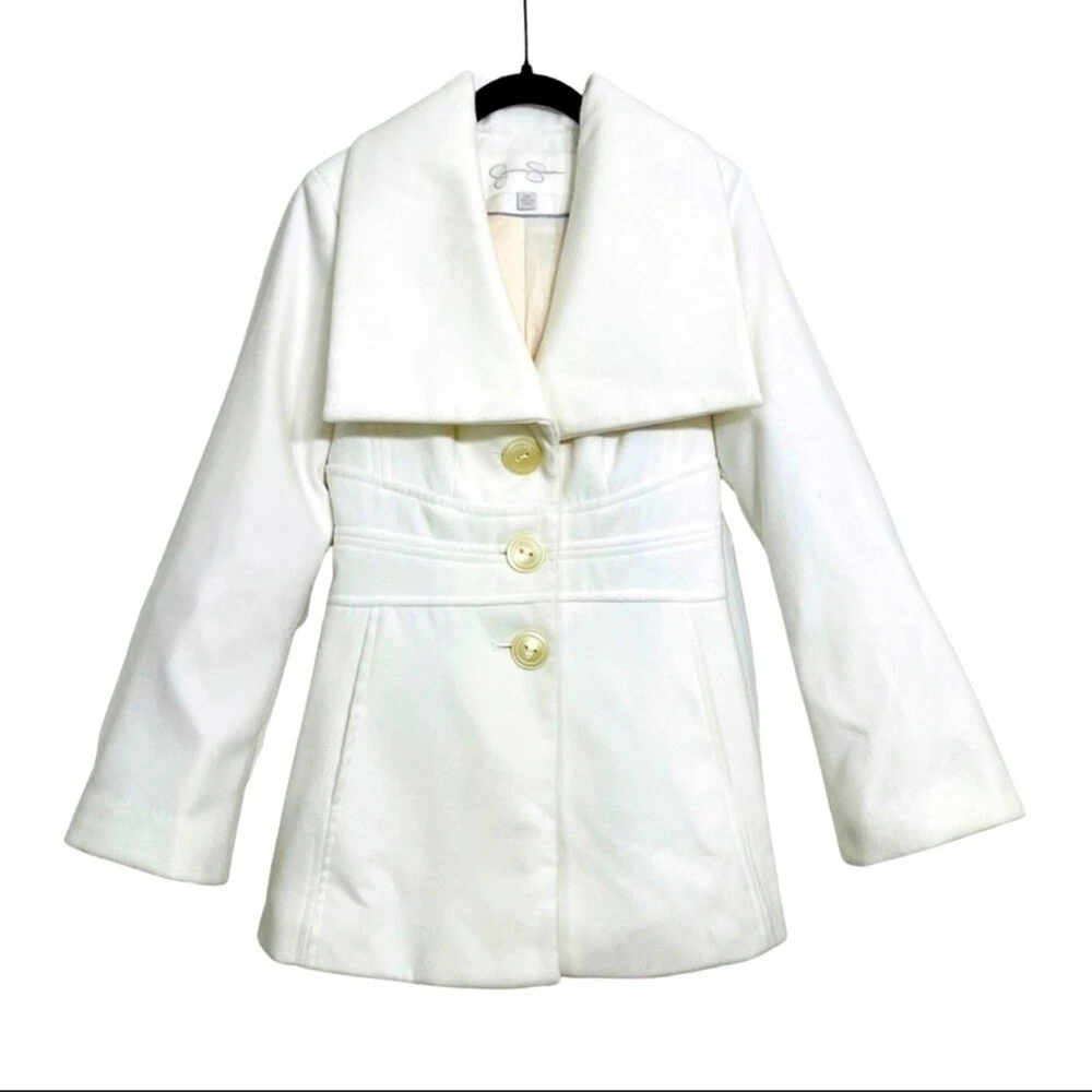 Jessica Simpson Winter White Peacoat Small