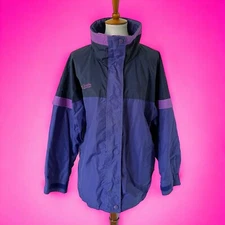 Vintage Columbia Bugaboo Nylon Windbreaker Jacket Purple Pink L Large NO LINER