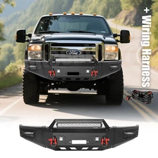 YEEGO For 2008-2010 Ford F250-F550 Steel Front Bumper W/Winch Plate&LED Lights