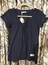 Odd Molly T-Shirt 1 - S  Navy Cotton Jersey Tee S/s Top Logo Bow 691 Small