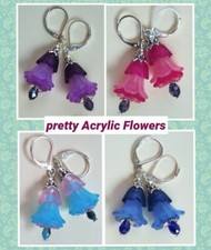 pretty ACRYLIC flowers & Crystal SP handcrafted U choose XX