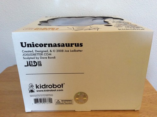FIRMADO - Joe Ledbetter Unicornasaurus amarillo Kidrobot Vinilo 8" Figura + Foto - Imagen 10 de 10