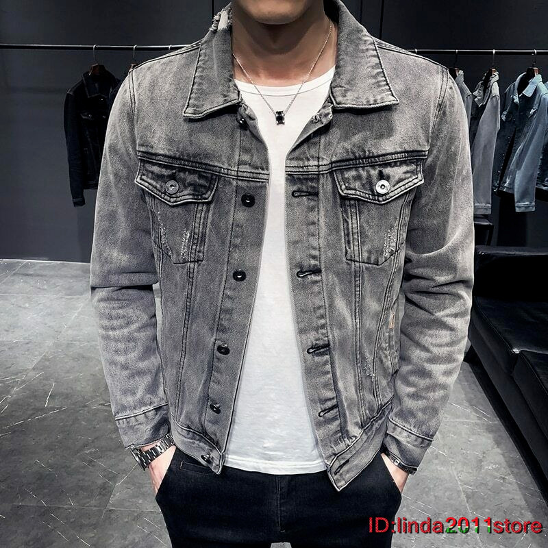 Denim Punk Jacket Mens