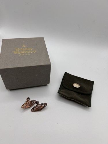 Vivienne Westwood Gold tone Orb 3D Crystal Earrings