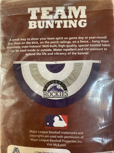 MLB Colorado Rockies House Bunting Banner Flag New In Package - Picture 4 of 4