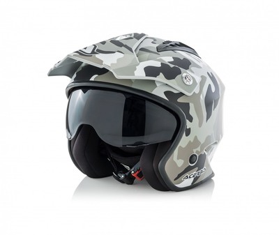 Casco moto Jet Aria trial scooter quad camouflage camo mimetico opaco  Acerbis | eBay