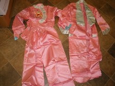 Vintage Oriental Type Pink Green Bathrobe, Pajama Top  Pants see all measureme