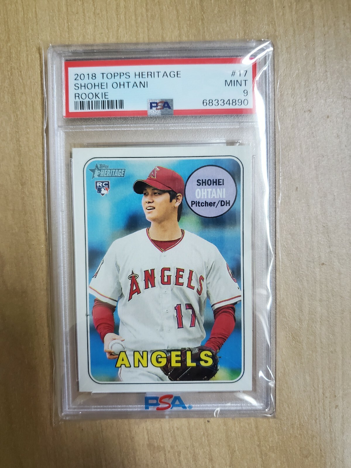 2018 Topps Heritage Shohei Ohtani rookie card RC Action #17 PSA 9 MINT