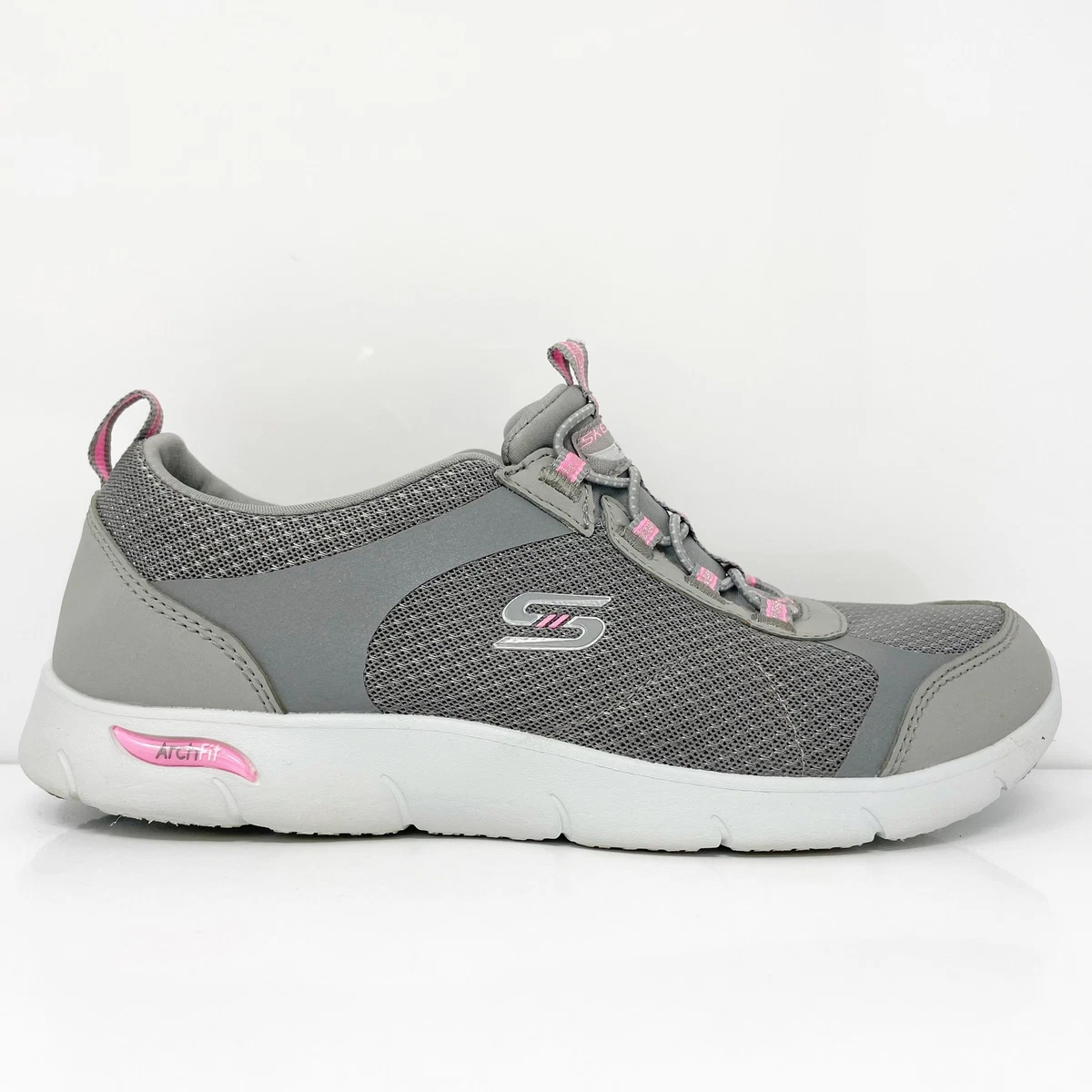 Skechers Womens Arch Fit Refine 104165 Gray Running Shoes Sneakers