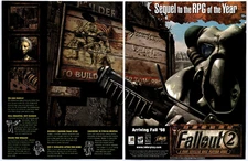 Vintage Print Ad 1998 Fallout 2 RPG Classic PC Game Original Promo Poster Art