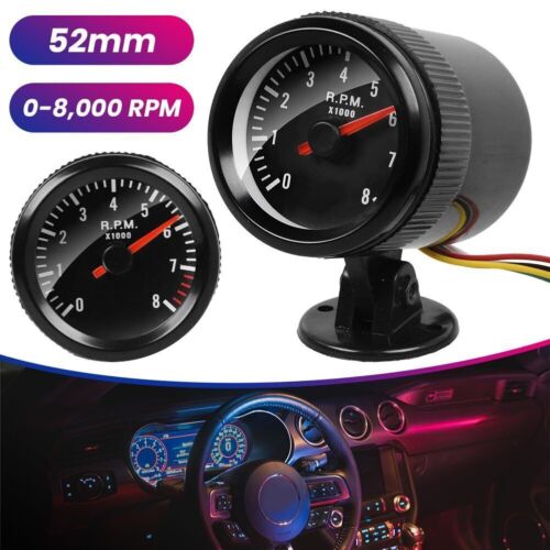 2" 52mm Car Tachometer Gauge Meter with LED Shift Light 0-8000 RPM 12V - Picture 4 of 8