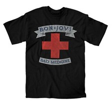 BON JOVI cd lgo New Jersey BAD MEDICINE Official SHIRT SMALL New