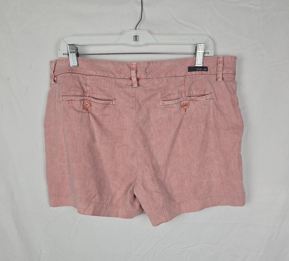 Pantalones cortos para mujer Level 99 Peach Blossom mezcla de lino talla 31 modesto Foto 3 de 4