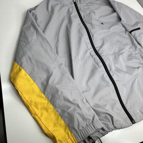 Champion Windbreaker Jacket Full Zip Gray Yellow Men’s Large - Picture 4 of 15