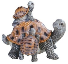 7" Turtle With Two Small Turtles Family Figurine