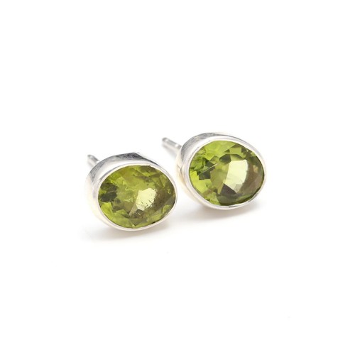 Natural Peridot Oval Shape Boho Earrings 925 Sterling Silver Gold Fill Jewelry - Picture 9 of 10