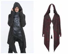 Devil Fashion Men Black Gothic Punk Loose Coat Irregular Print Hooded Cardigan