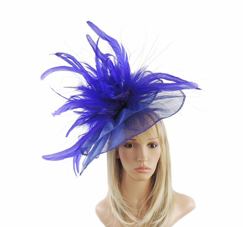 Royal Blue Fascinator Hat For Weddings 