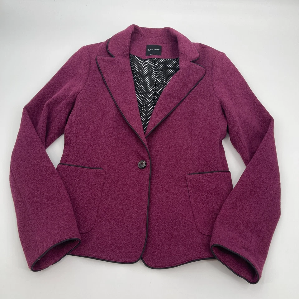 Blazer Eden Society Mujer Medio Púrpura Mangas Largas Preppy Negocios Clásico Foto 2 de 4
