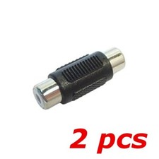 2 Pack - RCA Coupler Barrel Connector Extension Joiner Audio Adapter Female Jack
