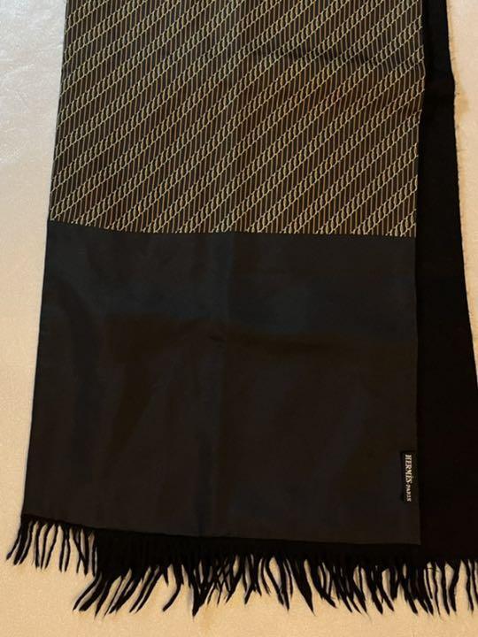 Hermes Rectangular Stole Muffler Silk Cashmere Wo… - image 1