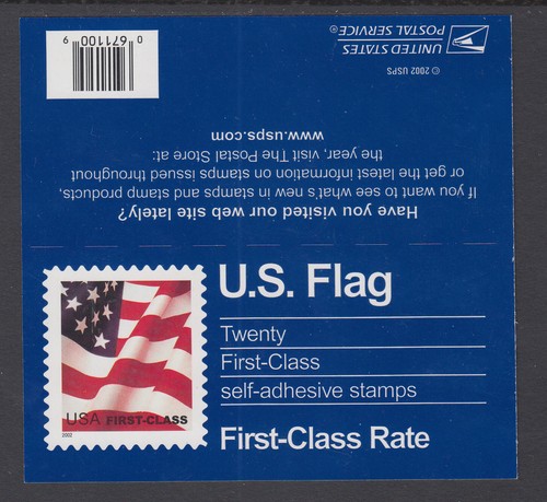US #3623a Flag First Class (37c) Complete Booklet of 20 Mint Never Hinged - Picture 2 of 2