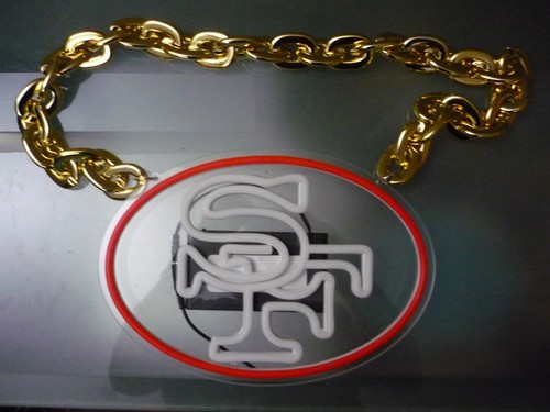 RARE BRAND NEW NFL SAN FRANCISCO 49ERS LIGHT UP NEON 17" CHAIN NECKLACE - Picture 7 of 10