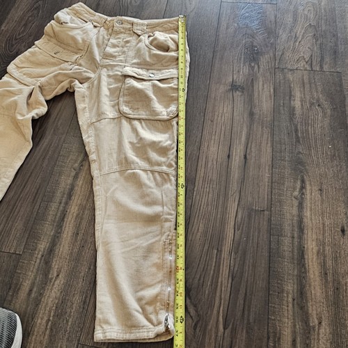 Women's We The Free People Corduroy Cream Pants Zip Leg Size 30 Measures 32" - Picture 8 of 12