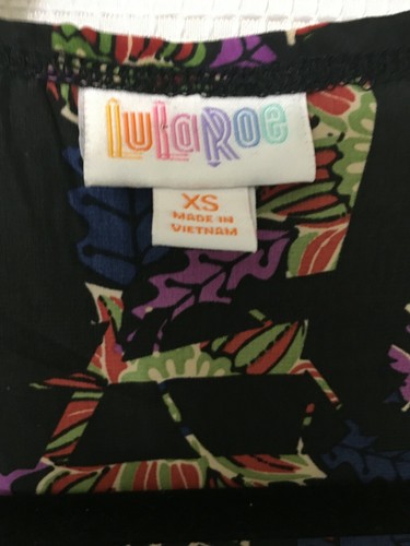 LuLaRoe Long Duster Vest Black Multi-color Size XS A5 - Picture 2 of 7