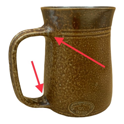Vintage Rustic Bendigo Pottery Australia Tankard Beer Stein Brown Glaze - Picture 12 of 12