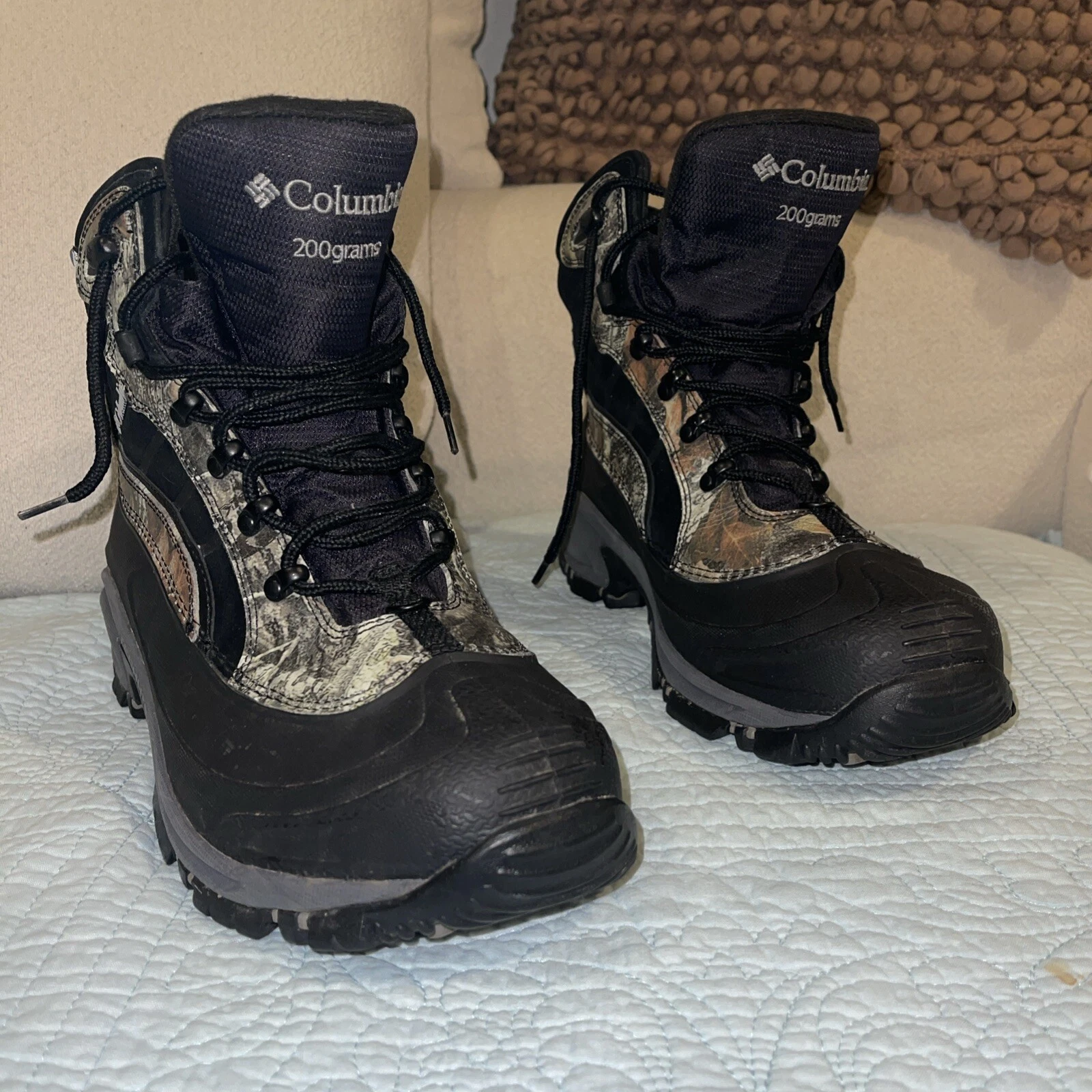 Columbia Mens Boots Omni-Heat 200g Black/ Camo BM1530-010 (wide) Size 10