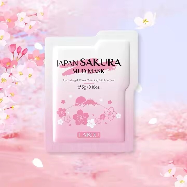 Laikou Sakura Gesichtscreme Schlammmaske Anti-Aging Reinigung Dark Spot 20x5g