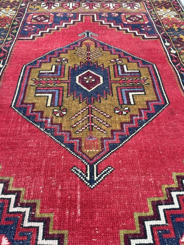 Vintage Hand Knotted Wool Oriental Area Rug, 3x5 Turkish Oushak Bohemian Decor - 第 8/10 張圖片