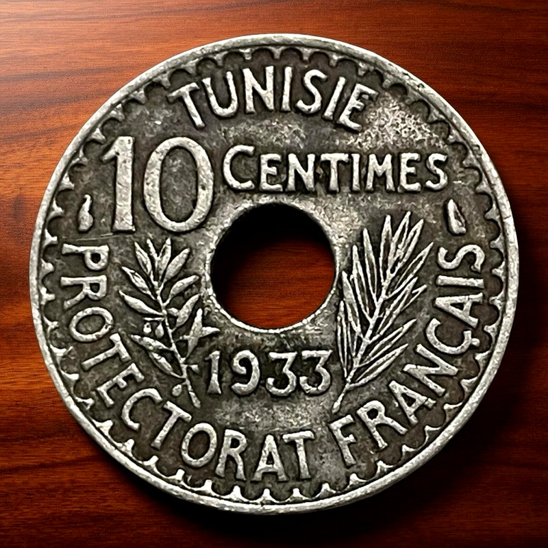 1350 ( 1933 ) Tunisia Tunisie 10 Centimes Africa Protectorate Francais Lot D1-34