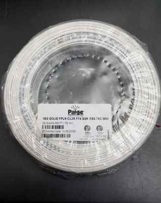 500' 18/2 solid copper wire 500FT 18 gauge 2 conductor White PVC-red black pair