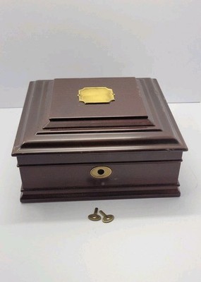 Bombay Company Wooden Storage Box Flatware Chest Jewelry Organizer Locking Case