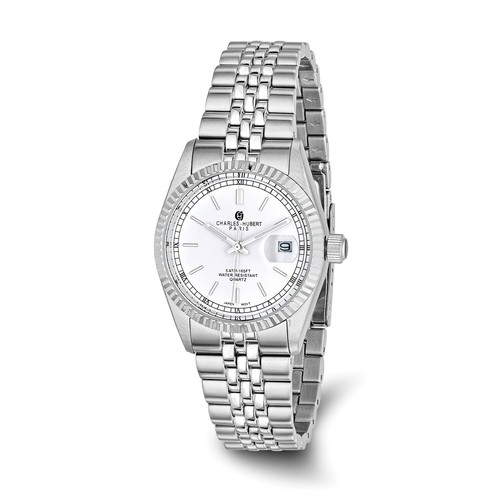 Mens Charles Hubert Stainless Steel Off White Dial Watch