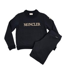Set tuta Moncler bambina nera con logo ricamato età 12 anni