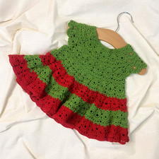 Handmade Crochet Baby Dress 3 6 Months - Infant Frock - Baby Shower Gift